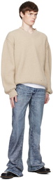 COÛT DE LA LIBERTÉ Navy Jimmy Ecru Twill Flare Jeans