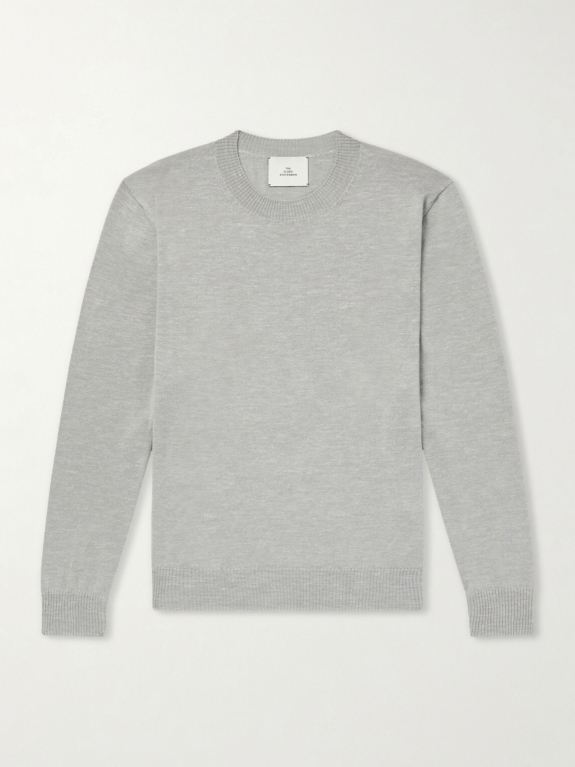 The Elder Statesman - Libeccio Wool, Silk and Linen-Blend Sweater - Gray