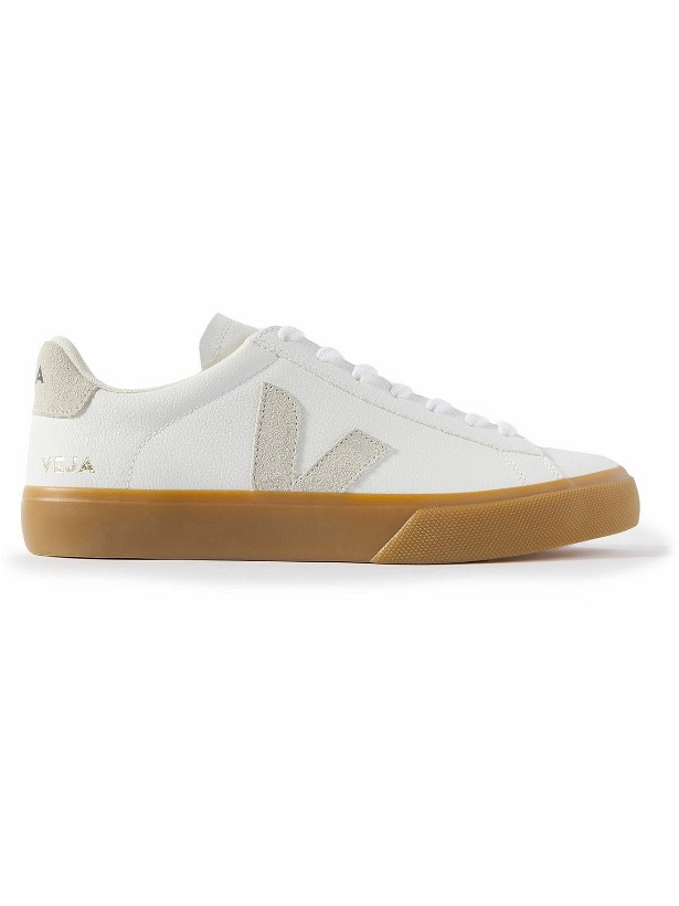 Photo: Veja - Campo Suede-Trimmed Leather Sneakers - White