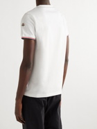 Moncler - Logo-Appliquéd Striped Stretch-Cotton Jersey T-Shirt - White