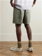 FRAME - Wide-Leg TENCEL™ Lyocell and Cotton-Blend Twill Drawstring Shorts - Green