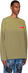 We11done Khaki Cotton Long Sleeve T-Shirt