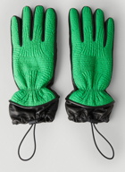 Drawstring Gloves in Green