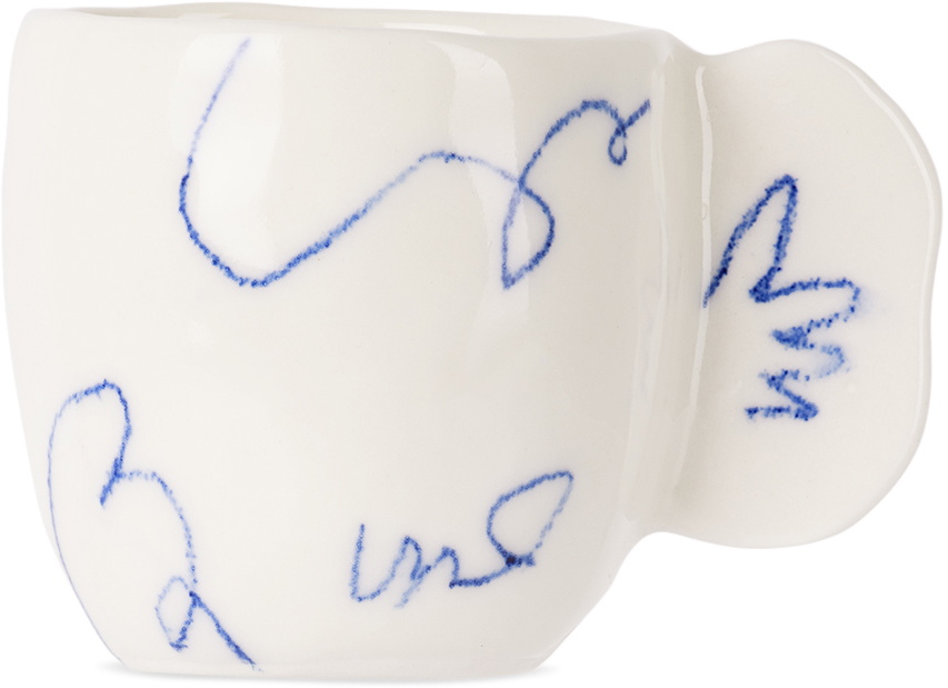 Rami Kim Studio White & Blue Scribble Espresso Cup