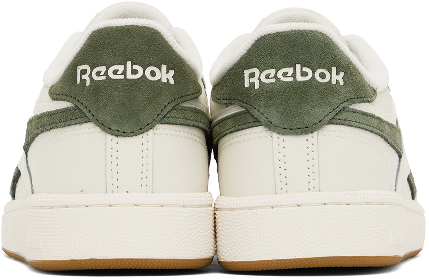 Reebok Classics Off-White & Green Club C Revenge Sneakers