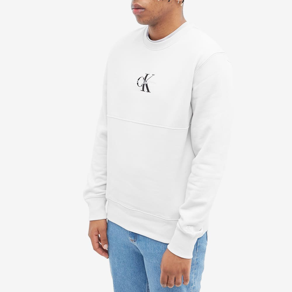 Calvin Klein Men's Monologo Crew Sweat in Grey Calvin Klein