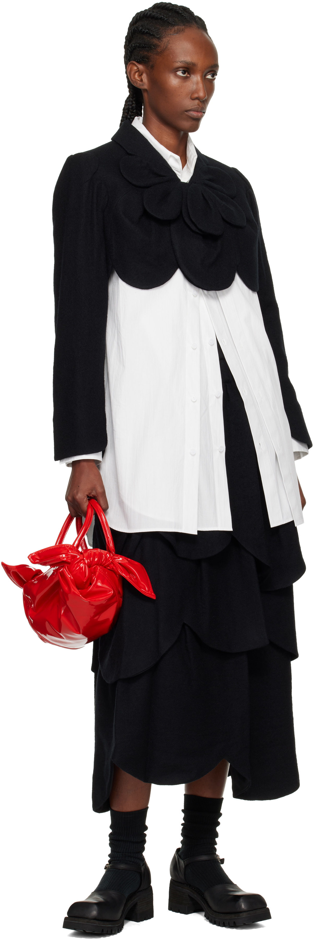 Noir Kei Ninomiya Black Flower Short Jacket