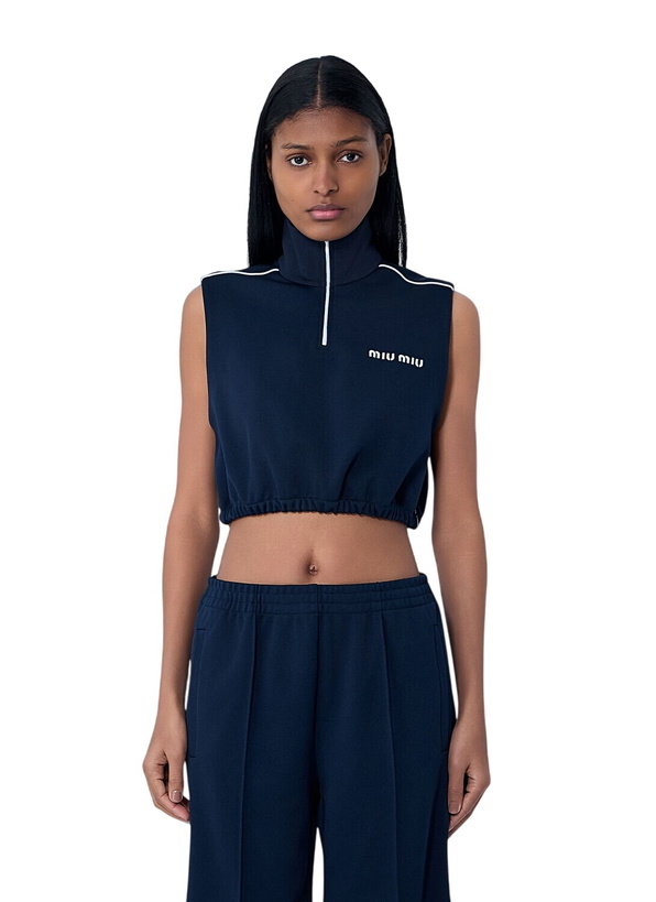 Photo: Miu Miu Sleeveless High-Neck Crop Top