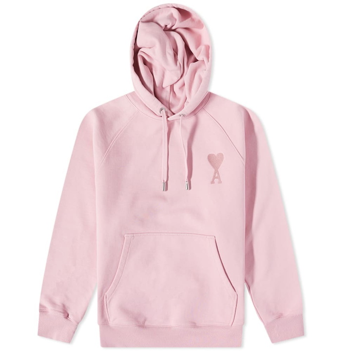 Photo: AMI Men's Tonal Heart Popover Hoody in PalePink