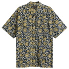 Beams Plus Men's Block Print Open collar Shirt in Blue