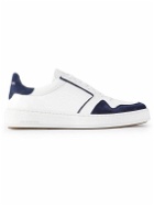 J.M. Weston - On Time Oxford Suede-Trimmed Leather Sneakers - Blue