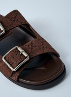 Gucci Logo Embossed Leather Slides