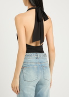 Alice + Olivia Pippa Stretch-jersey Bodysuit Black