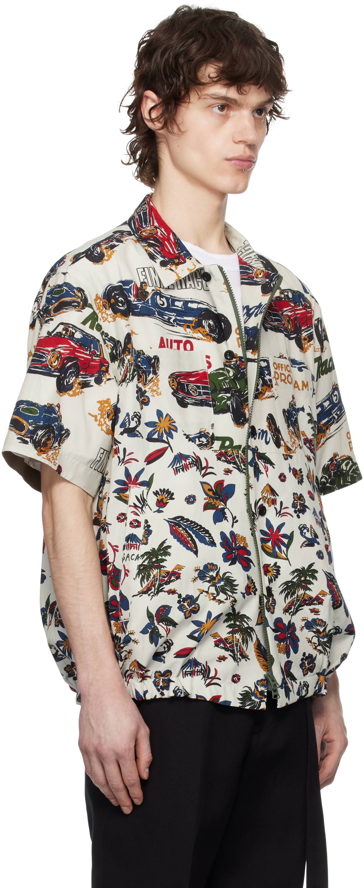 sacai Car Race / Tropical Print ポロシャツ Car Race / Tropical Print Shirt | sacai Official Store