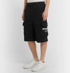 Burberry - Logo-Print Loopback Cotton-Jersey Cargo Shorts - Black