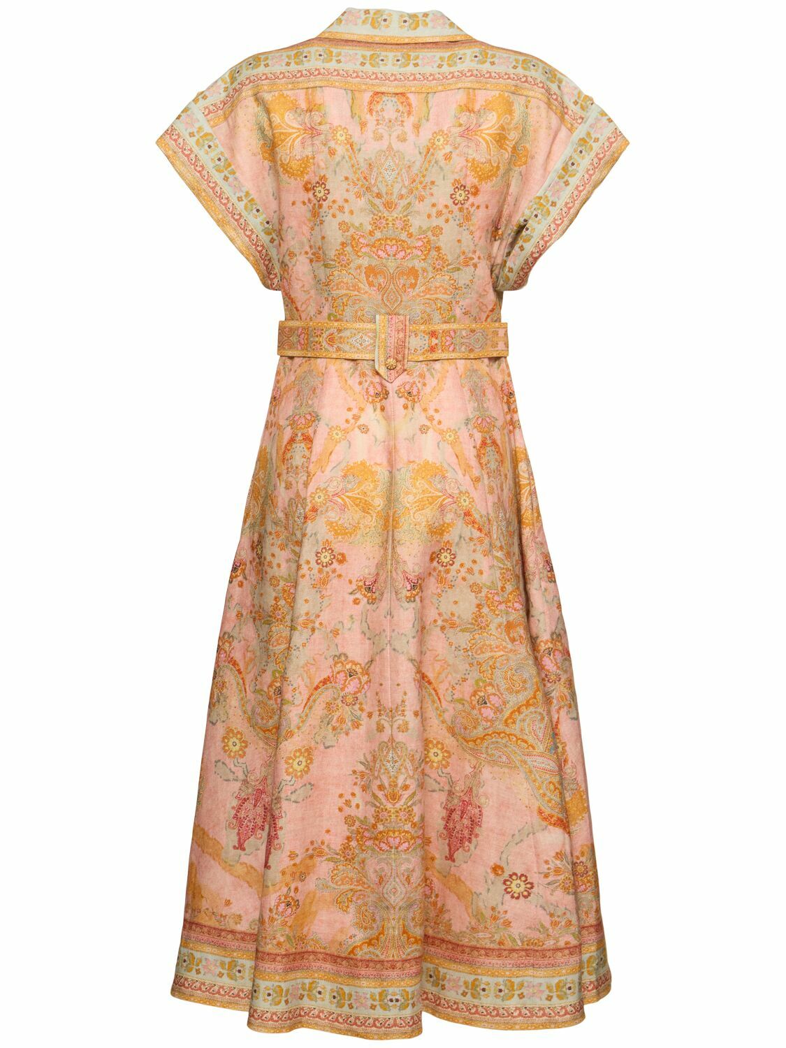 【Zimmermann】Acacia broderie anglaise linen midi dress Acacia broderie anglaise linen midi dress in pink
