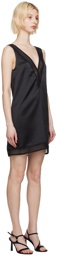 Hugo Black Y-Neck Minidress