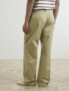 Auralee - Wide-Leg Pleated Paint-Splattered Cotton-Twill Chinos - Neutrals