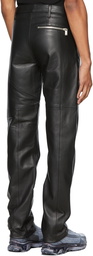 HELIOT EMIL Black Leather Trousers