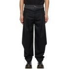 Feng Chen Wang Black and Navy Wool Double Waistband Trousers