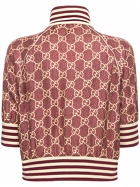 GUCCI - Logo Print Silk Twill Zip Jacket
