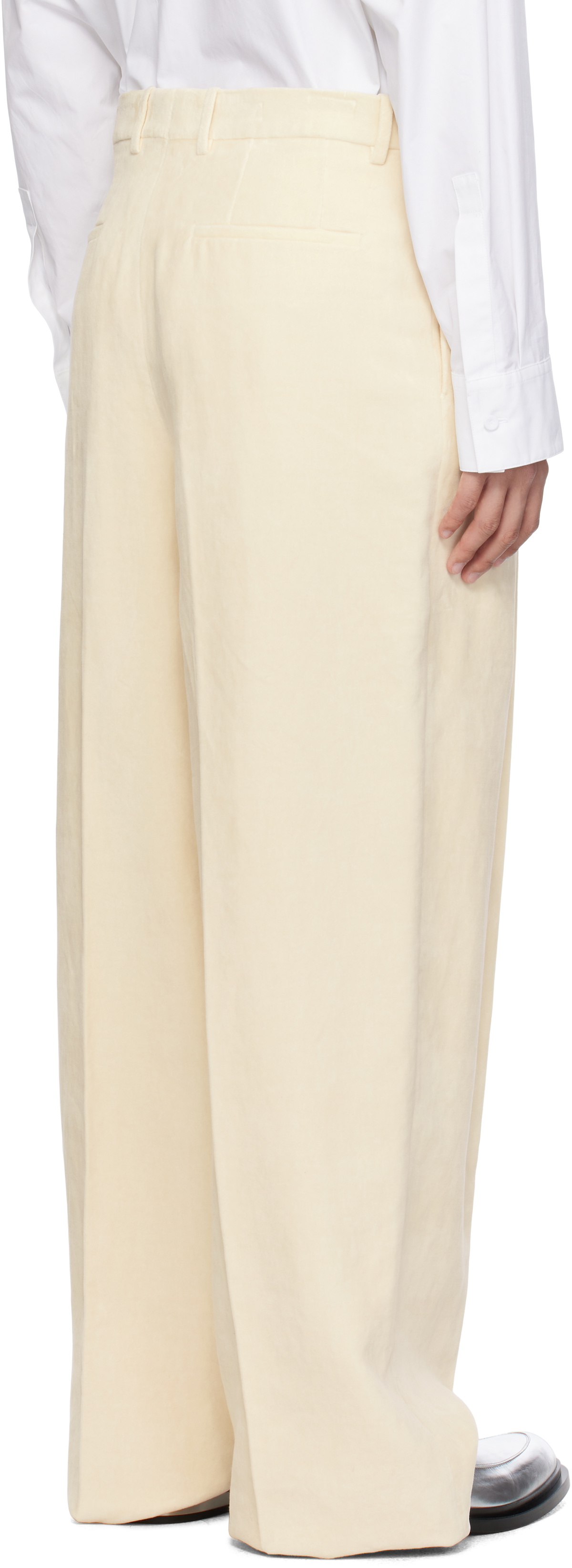Jil Sander Beige Pleated Trousers