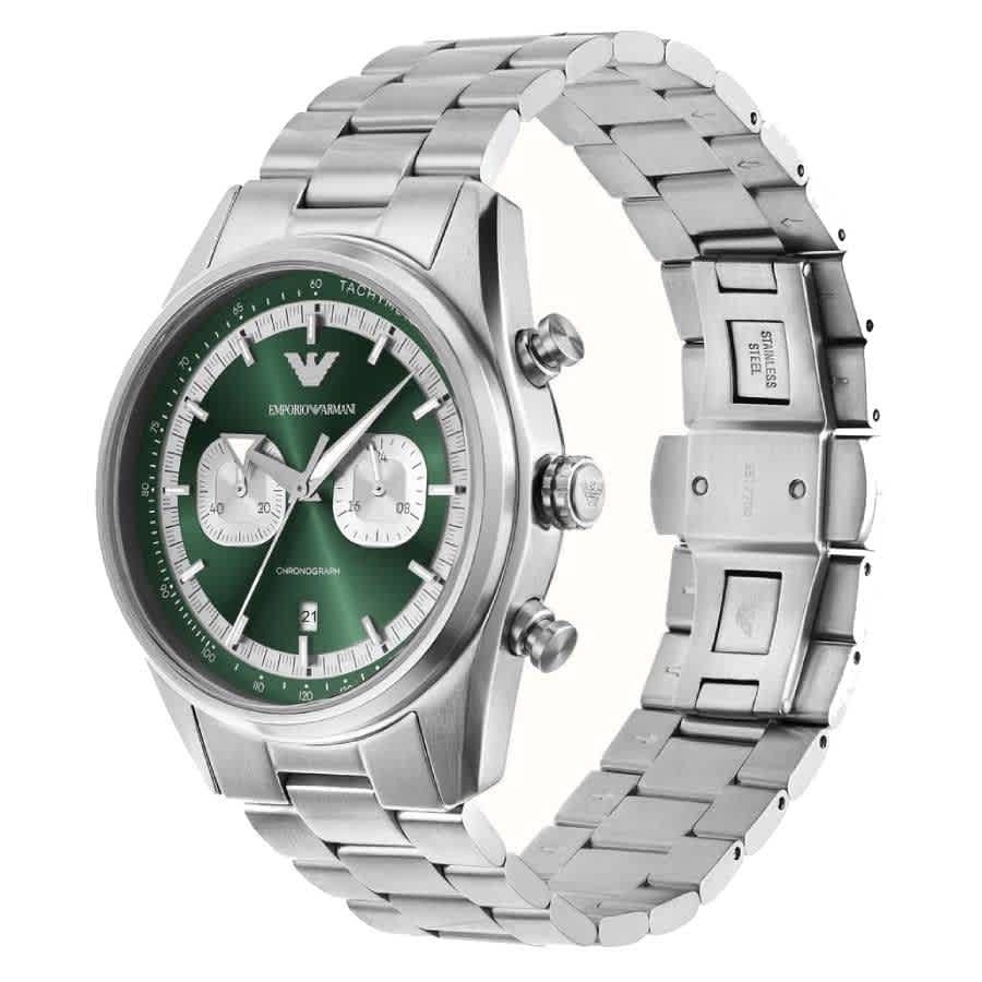 Armani Racer Chronograph Quartz Green Dial Mens Watch AR11637
