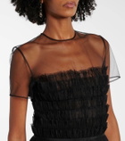 Costarellos Hayla tulle and chantilly lace minidress