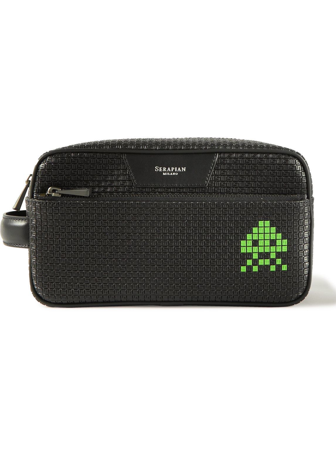 Serapian 4-Card Holder in Stepan, Man, Space Invaders Black