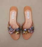 Aquazzura Papillon appliqué leather slides