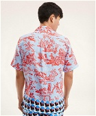 Brooks Brothers Et Vilebrequin Bowling Shirt in the Toile Boy Print | Blue