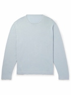 Stòffa - Mélange Mouliné-Cotton Sweater - Blue