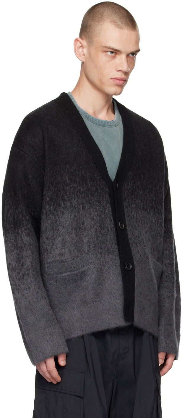 Juun.J Black & Gray Gradient Cardigan