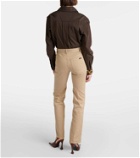 Saint Laurent Clyde high-rise cotton wide-leg pants