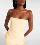 Alex Perry Draped crêpe satin corset dress