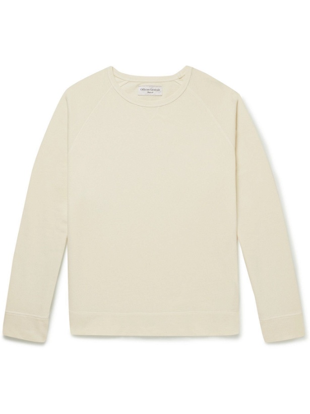 Photo: OFFICINE GÉNÉRALE - Baptiste Garment-Dyed Fleece-Back Cotton-Jersey Sweatshirt - Neutrals