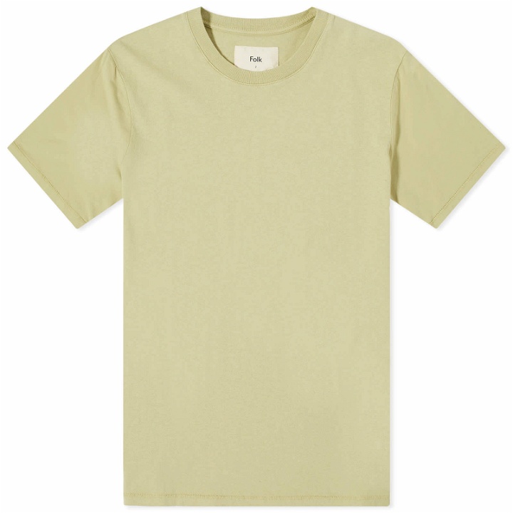 Photo: Folk Men's Contrast Sleeve T-Shirt in Light Sage