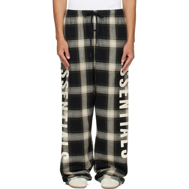 Photo: Fear of God ESSENTIALS Black & White Flannel Lounge Pants