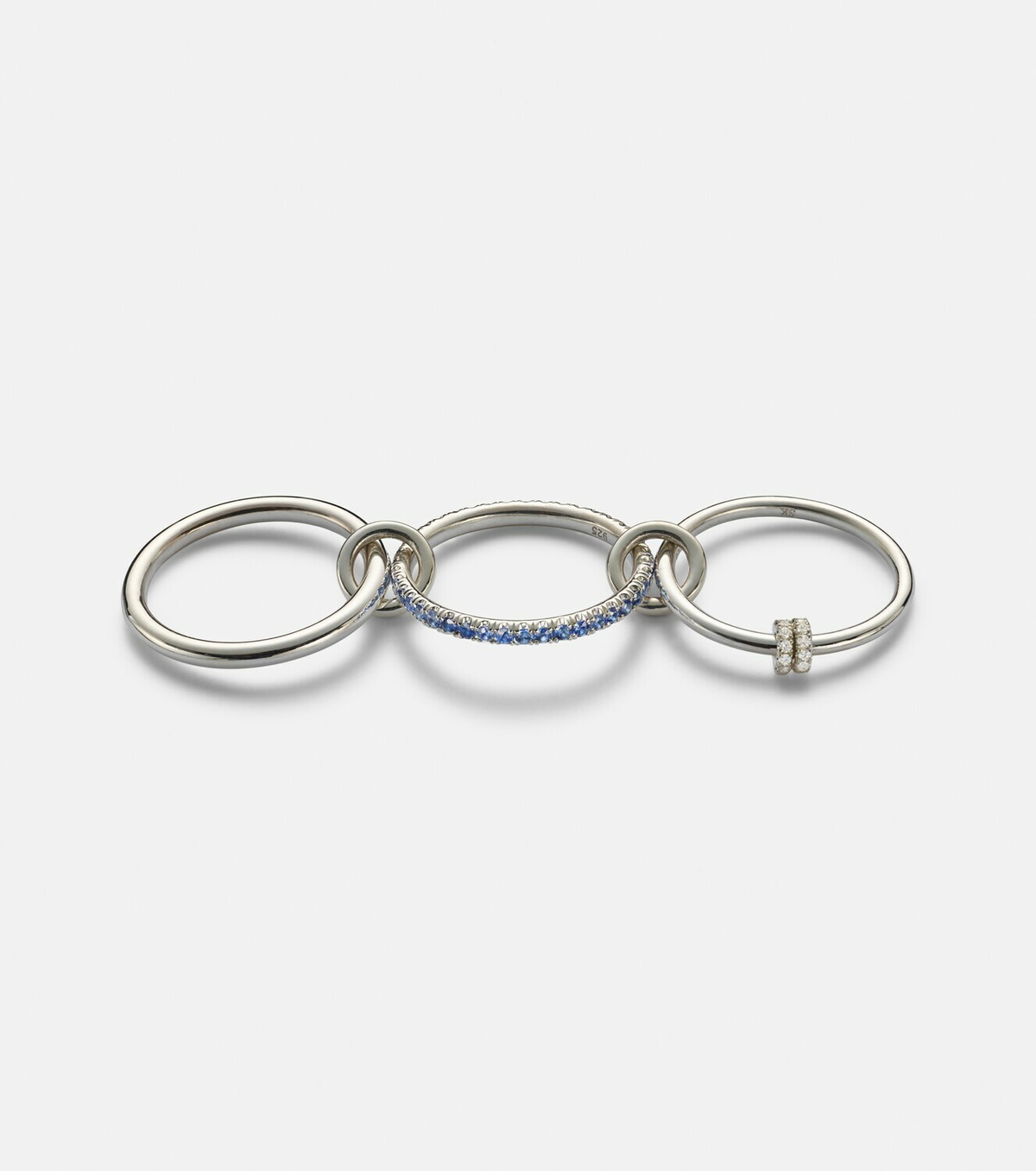 Spinelli Kilcollin Raneth sterling silver ring with sapphires and diamonds