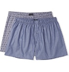 Hanro - Two-Pack Cotton Boxer Shorts - Men - Blue