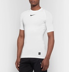 Nike Training - Pro Mesh-Panelled Dri-FIT Compression T-Shirt - White