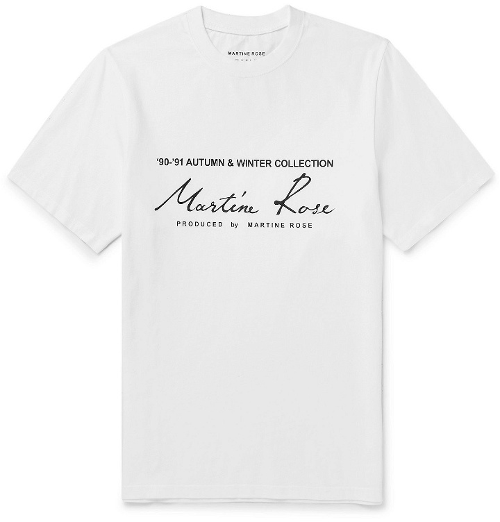 Photo: Martine Rose - Printed Cotton-Jersey T-Shirt - White