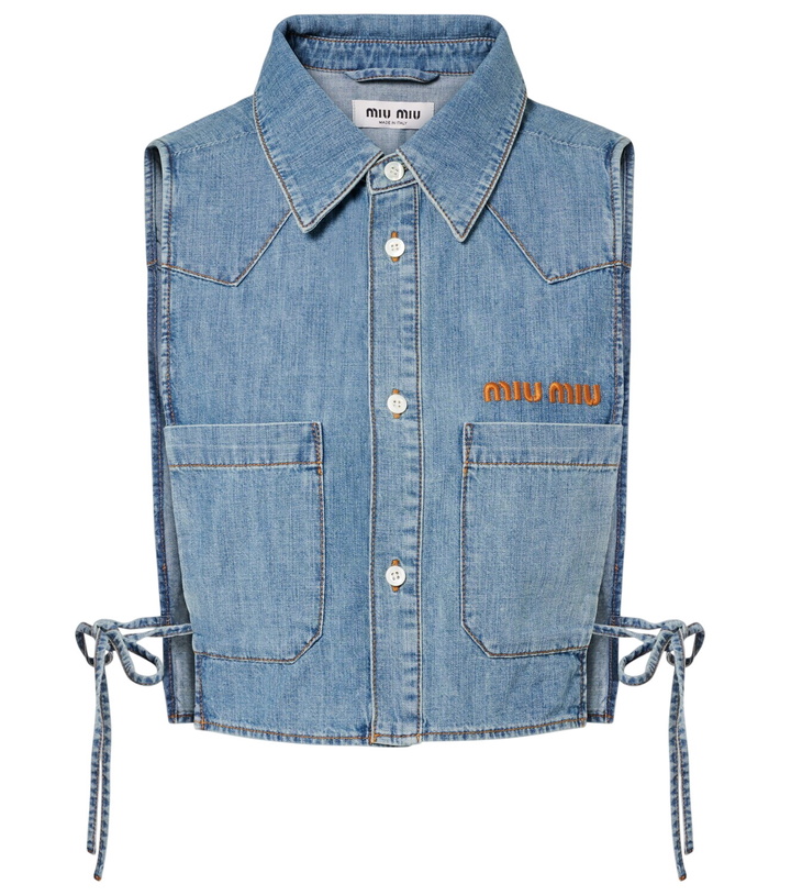 Photo: Miu Miu Chambray crop top