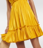 Costarellos Gathered georgette minidress