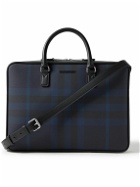 Burberry - Leather-Trimmed Checked Coated-Canvas Briefcase