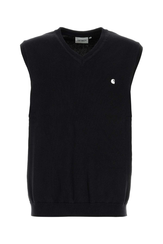 Photo: Carhartt Black Cotton Madison Vest Sweater