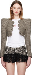 LAURA ANDRASCHKO Brown Pagoda Bolero Blazer