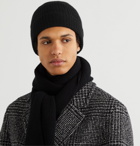 William Lockie - Ribbed Cashmere Hat and Scarf Set - Black