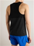 DISTRICT VISION - Panelled Logo-Print Strech-Shell and Mesh Tank Top - Black