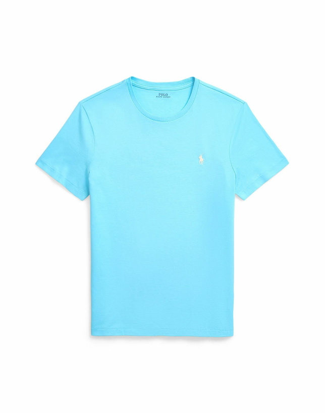 Photo: Polo Ralph Lauren Custom Slim Fit Jersey Crewneck T-shirt Mens T-shirt Azure